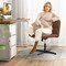 PU Leather Cross-Legged Office Chair with Oversized U-Shaped Seat for Home Office or Vanity